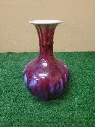 Chinese flambe glaze vase - glaze,