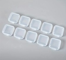12 Mini Clear Plastic Small Craft Box  Jewellery Ring Storage Case Container
