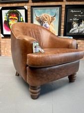 Vintage Sofa Company Antique Brown Vintage Weathered Leather Armchair