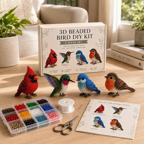 4pcs animal bead embroidery - animal,