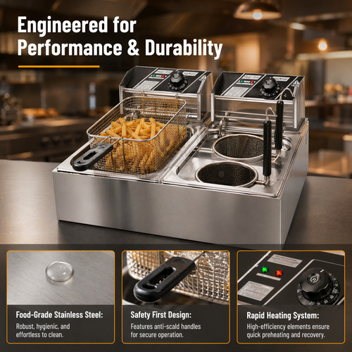 5000w electric deep fryer dual - fryer,