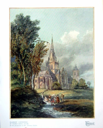 Antique old print - old, glasgow