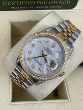 ROLEX  36MM  DATEJUST 18K AND  STEEL  BOX AND CERTIFICATES 16233
