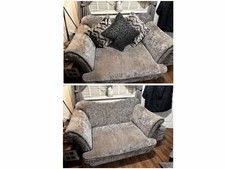 grey 3 seater sofa and cuddle