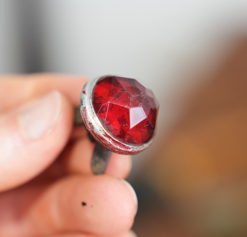 Vintage glass jewel - glass, reflector