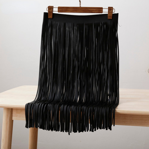 Long faux leather - faux, tassel