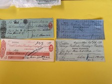 Old british bank cheques - old,