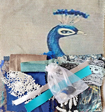 Peacock Fabric Scrap Bundle