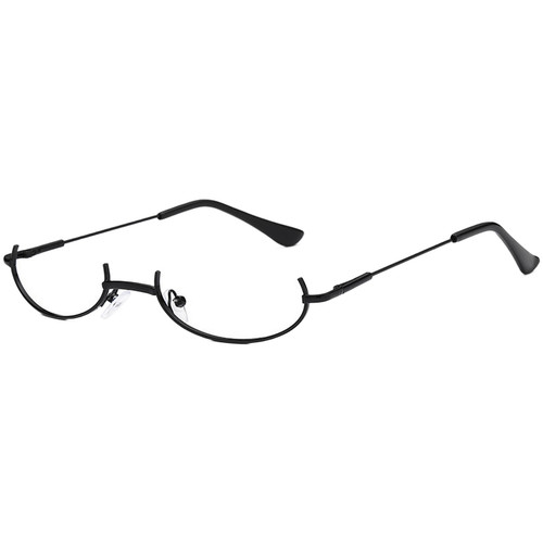 Black silver gold half frame - black,