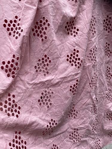 Embroidered pink cotton - embroidered,