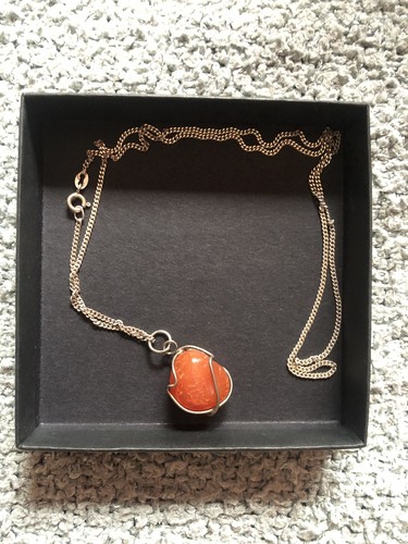 Amber gemstone pendant with - amber,