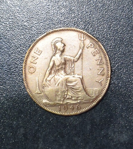 Coin old penny - 1d,