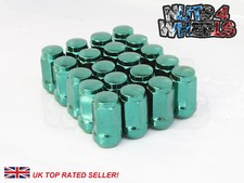 20x Green Hex Wheel Nuts M12x1.25 Fits Subaru Impreza Hatch Sti WRX