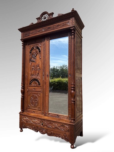 Antique french breton carved - french,