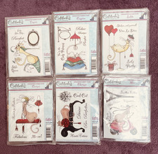 Crafters Companion Catitudes Unmounted Rubber Stamps Job lot 6 packs