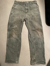 Vtg Carhartt B01 MOS Double Knee Carpenter 32x32 USA MADE Canvas