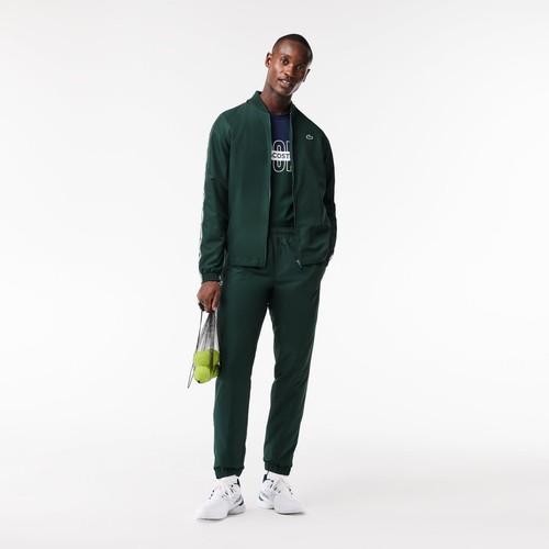 Lacoste green stripe zip - green,