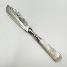 ANTIQUE BUTTER KNIFE STERLING SILVER MoP VICTORIAN SHEFFIELD 1870 H WILKINSON