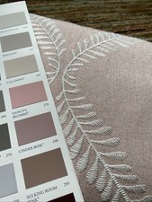 Embroidered Curtains Dusky Pink 90"x90" Long PAIR Trellis Lattice Lined PAOLETTI