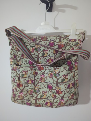 Ladies large owl print tote - owl,