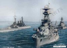 RN Battleship naval art post