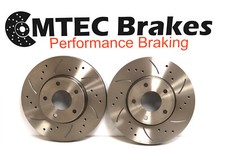 FRONT BRAKE DISCS FOR NISSAN SKYLINE R33 2.5 T GTS-T DRILLED GROOVED 296MM
