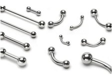 STRAIGHTor CURVED BARBELL 1.2mm TRAGUS EYEBROW SEPTUM TOP EAR HELIX ROOK RIM BAR