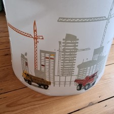 Extra Large KID'S BEDROOM Ceiling Drum Lampshade With Diggers & Trucks
