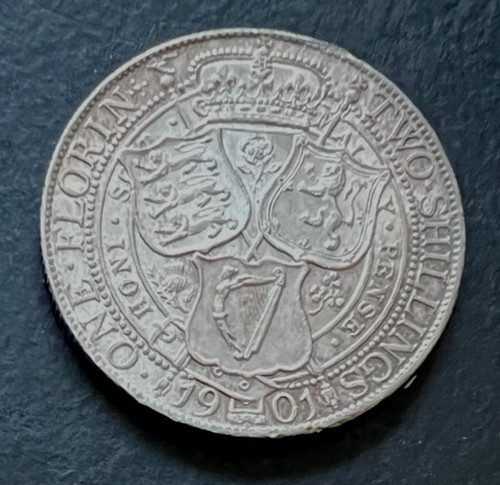 1901 queen victoria florin - 1901, florin/two