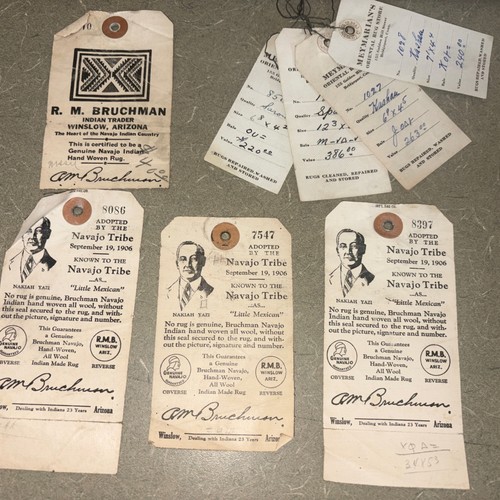 Bruchman navajo rug tag lot - navajo,
