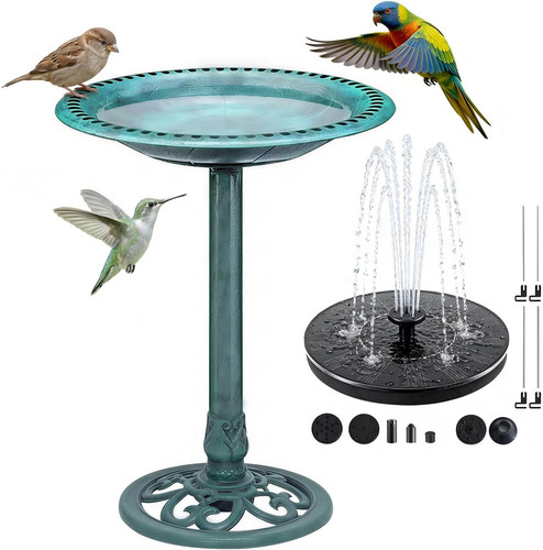Bird bath with solar - with, fountain