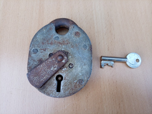 Vintage padlock lever - vintage,