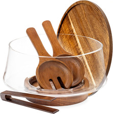 Large Glass Salad Bowl with