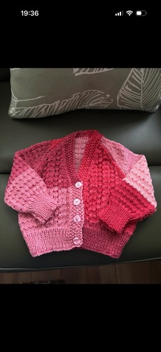 Pink ombre hand knitted - hand,