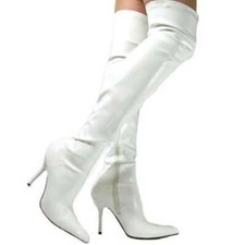 New Wome's Mens Thigh High Over The Knee High Heel Stretch Boots Sizes UK 3-12