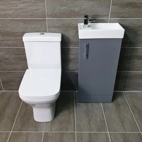 Grey gloss cloakroom 400mm - grey,