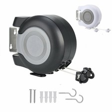 30M Retractable Reel Clothes Lines Washing Line with Twin Cable Heavy Duty