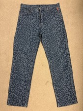 Scamp and Dude Indigo Leopard Print Straight Jeans Size 12 Worn In VGC