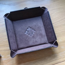 Patek Philippe Suede & Leather Tray Novelty Brown with storage bag Used Rare