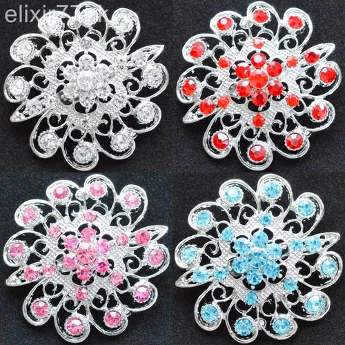 New large silver flower - new, 2"