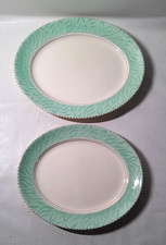 BurleighWare Balmoral Green Art Deco Serving Platters x 2  1930's