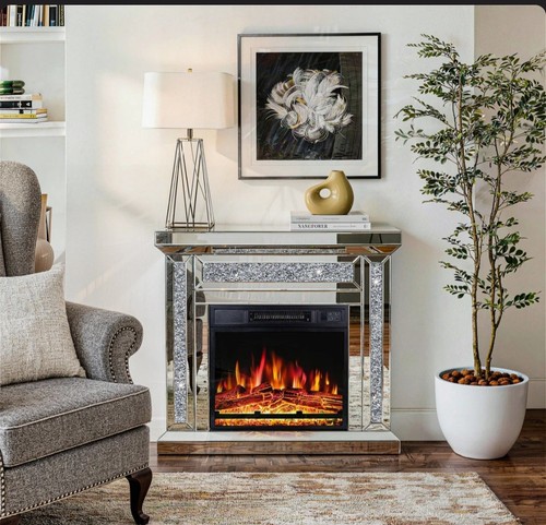 Mirrored electric fireplace - electric,