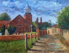 Large Vintage Oil Painting St