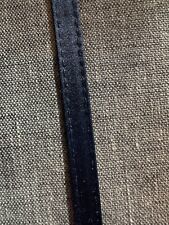 Silver grey linen with navy blue ribbon embroidered on - fabric remnant