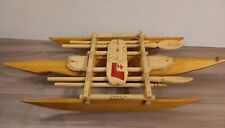 Vintage "Hand Crafted"  /Outrigger /Canoe ..21" .. Model Boat/ship 
