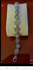 Ethiopian Opal & Tanzanite Sterling Silver Bracelet ATGW 9.39cts