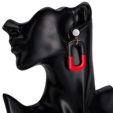 2 COLOUR BIG SQUARE EARRING