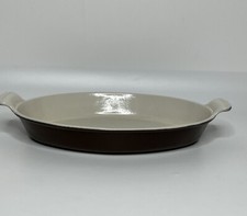 Le Crueset , Brown Enamel Over Iron, Au Gratin Casserole Pan # 32