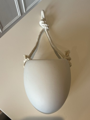 Hanging white ceramic plant - hanging,