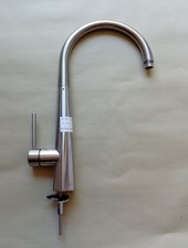 GoodHome Carya Silver Stainless Steel Effect Kitchen Side Lever Tap